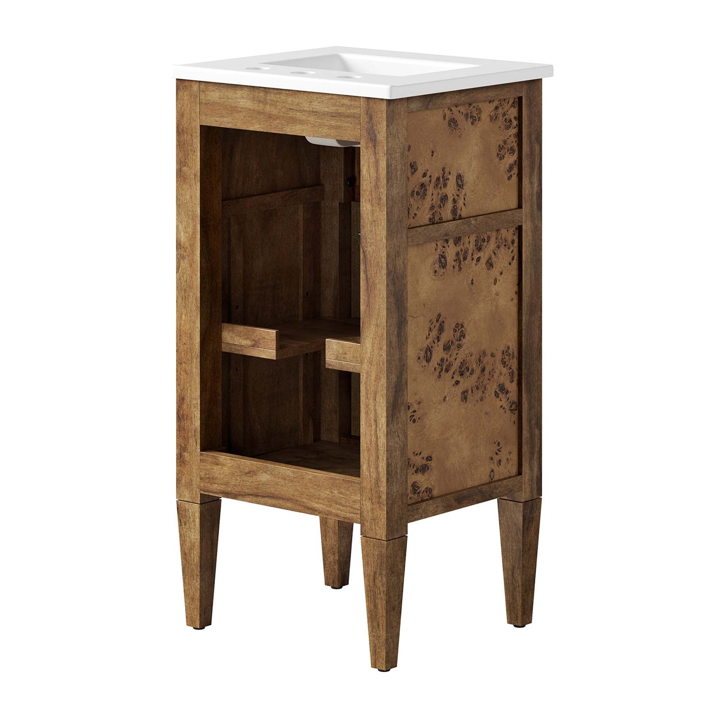 Elysian 18" Wood Bathroom Vanity by Modway EEI-6436-WHI-BRN