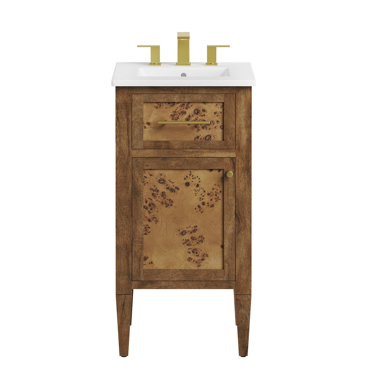Elysian 18" Wood Bathroom Vanity by Modway EEI-6436-WHI-BRN