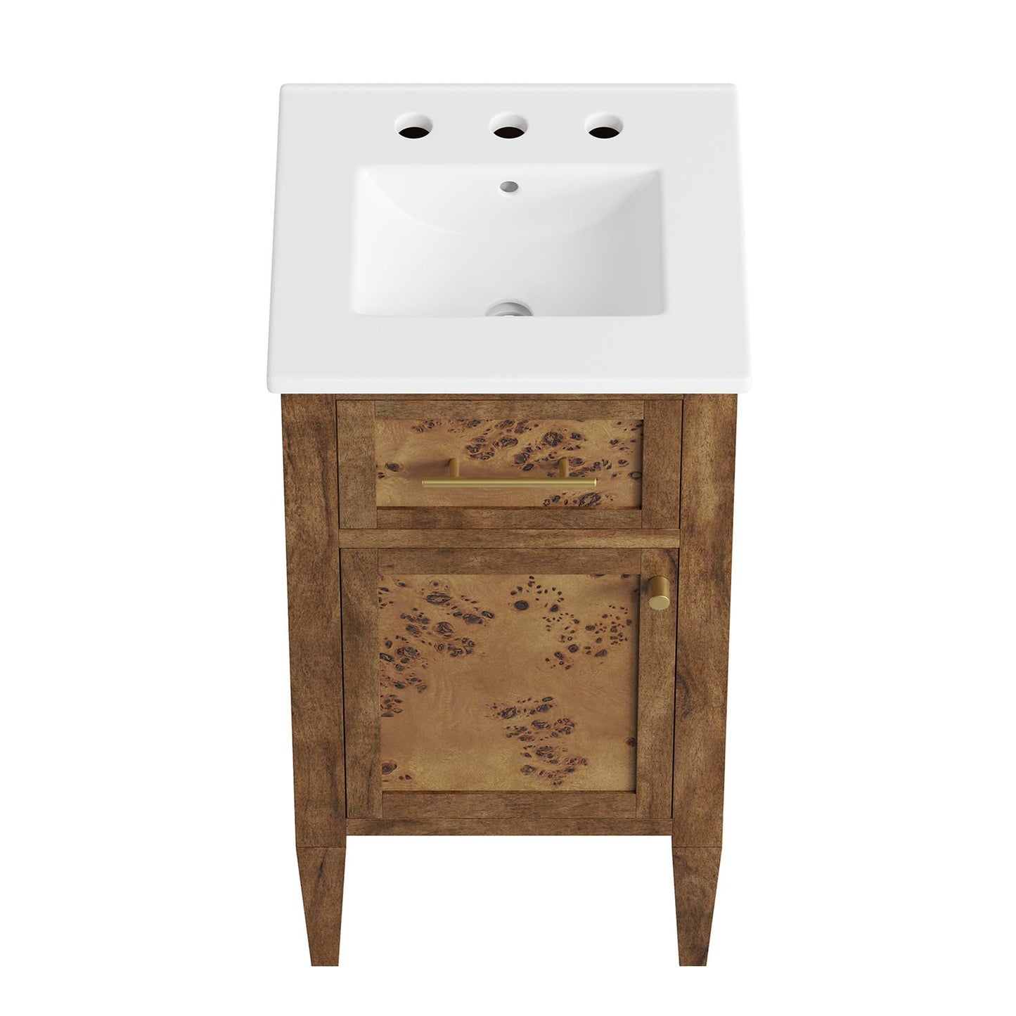 Elysian 18" Wood Bathroom Vanity by Modway EEI-6436-WHI-BRN