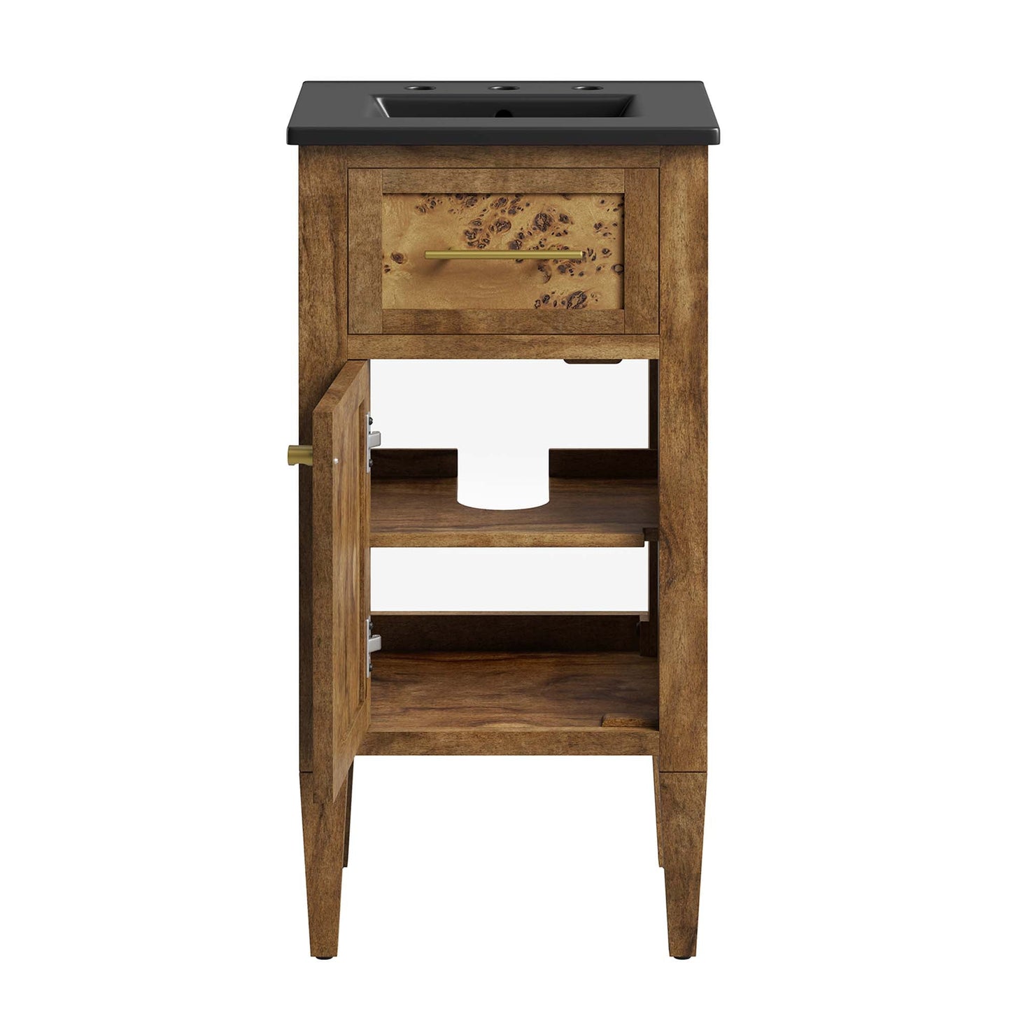 Elysian 18" Wood Bathroom Vanity by Modway EEI-6438-BLK-BRN