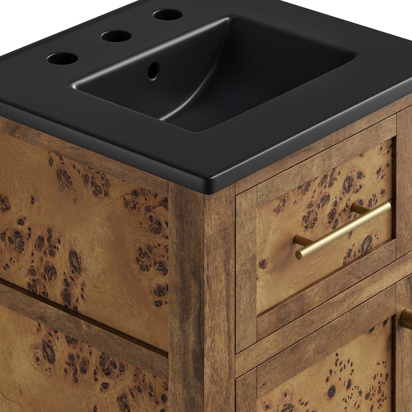 Elysian 18" Wood Bathroom Vanity by Modway EEI-6438-BLK-BRN