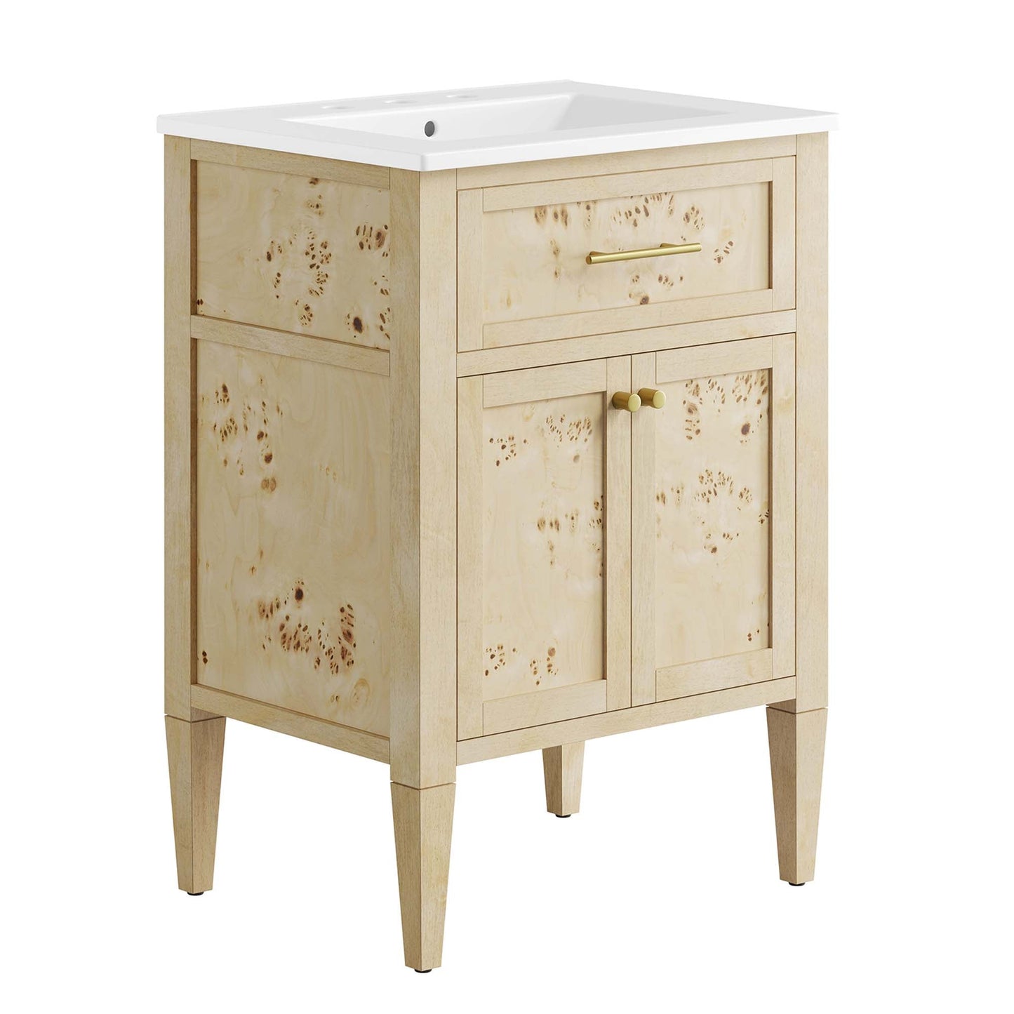 Elysian 24" Wood Bathroom Vanity by Modway EEI-6439-WHI-BUR