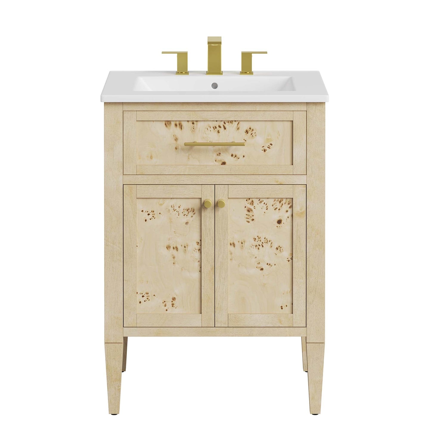Elysian 24" Wood Bathroom Vanity by Modway EEI-6439-WHI-BUR