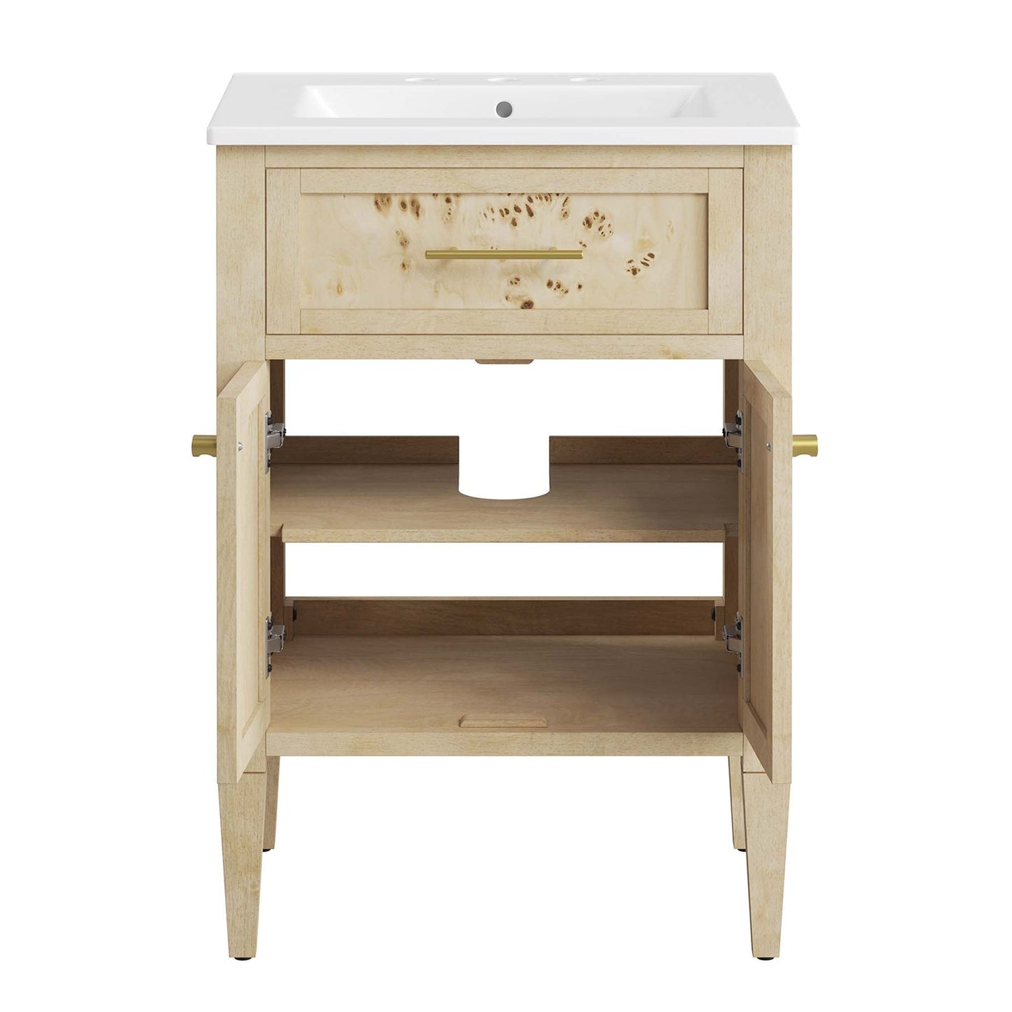 Elysian 24" Wood Bathroom Vanity by Modway EEI-6439-WHI-BUR