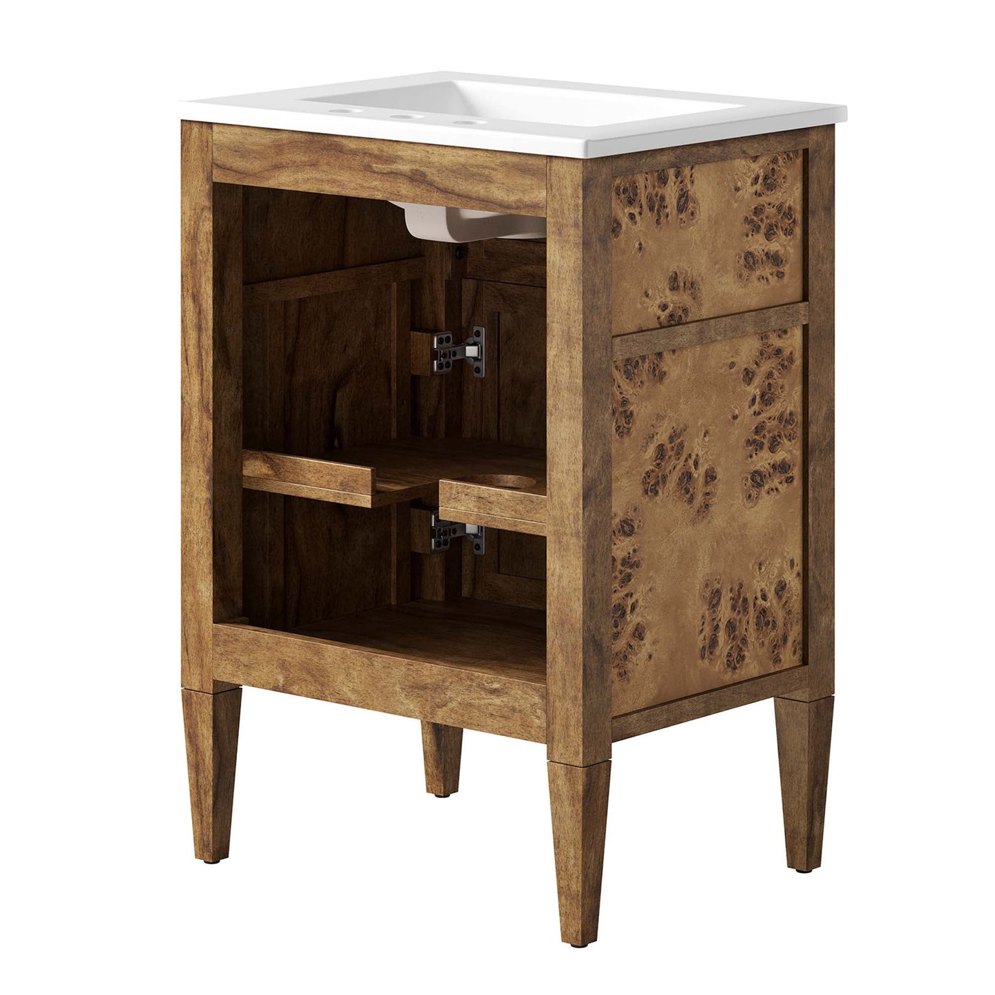Elysian 24" Wood Bathroom Vanity by Modway EEI-6440-WHI-BRN