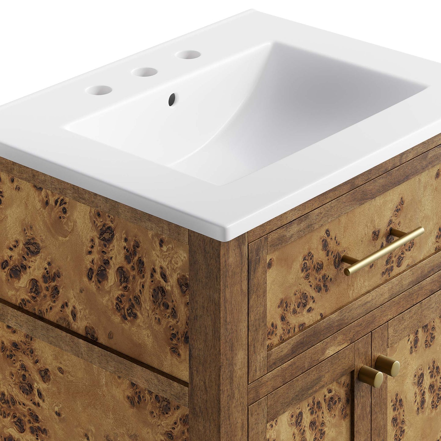 Elysian 24" Wood Bathroom Vanity by Modway EEI-6440-WHI-BRN
