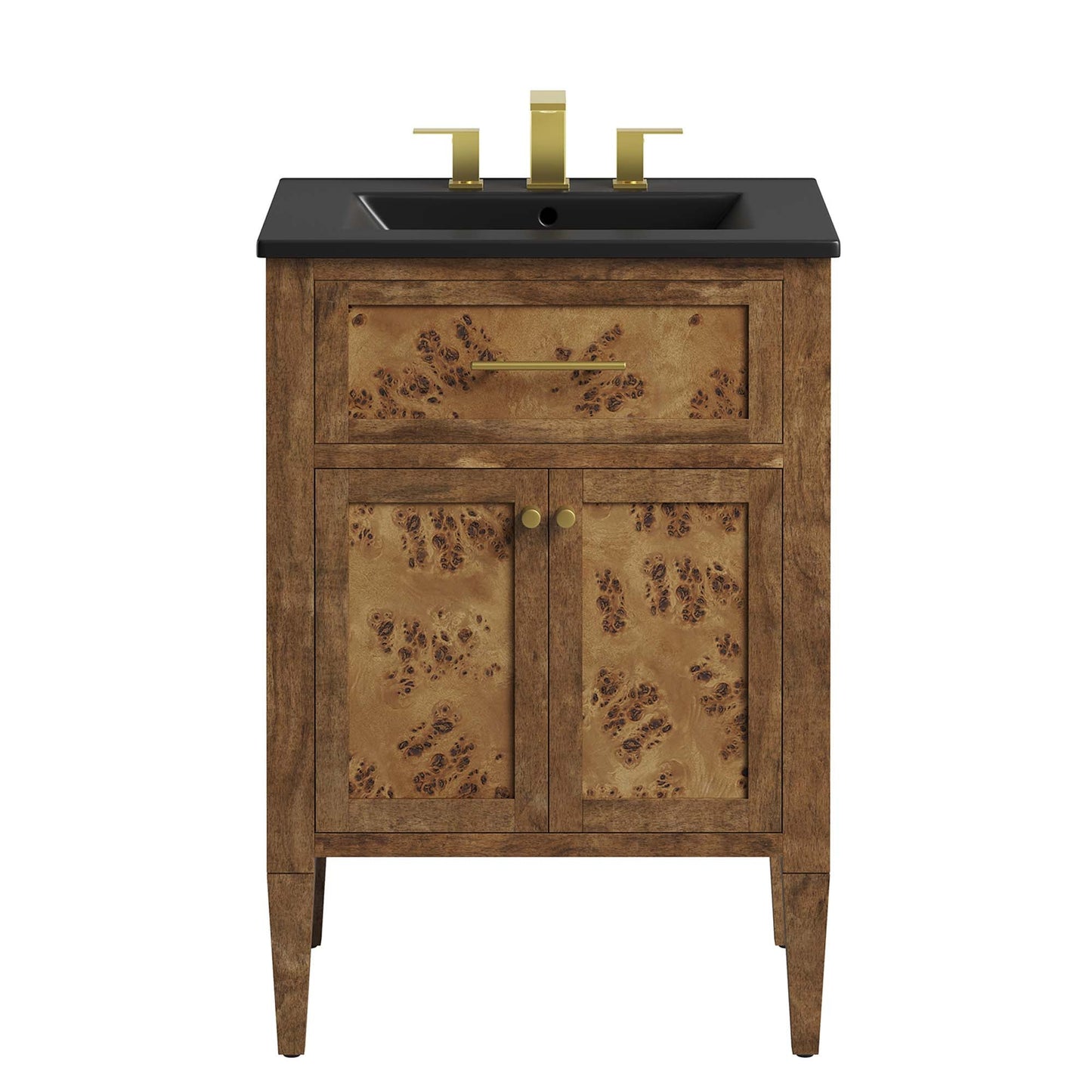 Elysian 24" Wood Bathroom Vanity by Modway EEI-6442-BLK-BRN