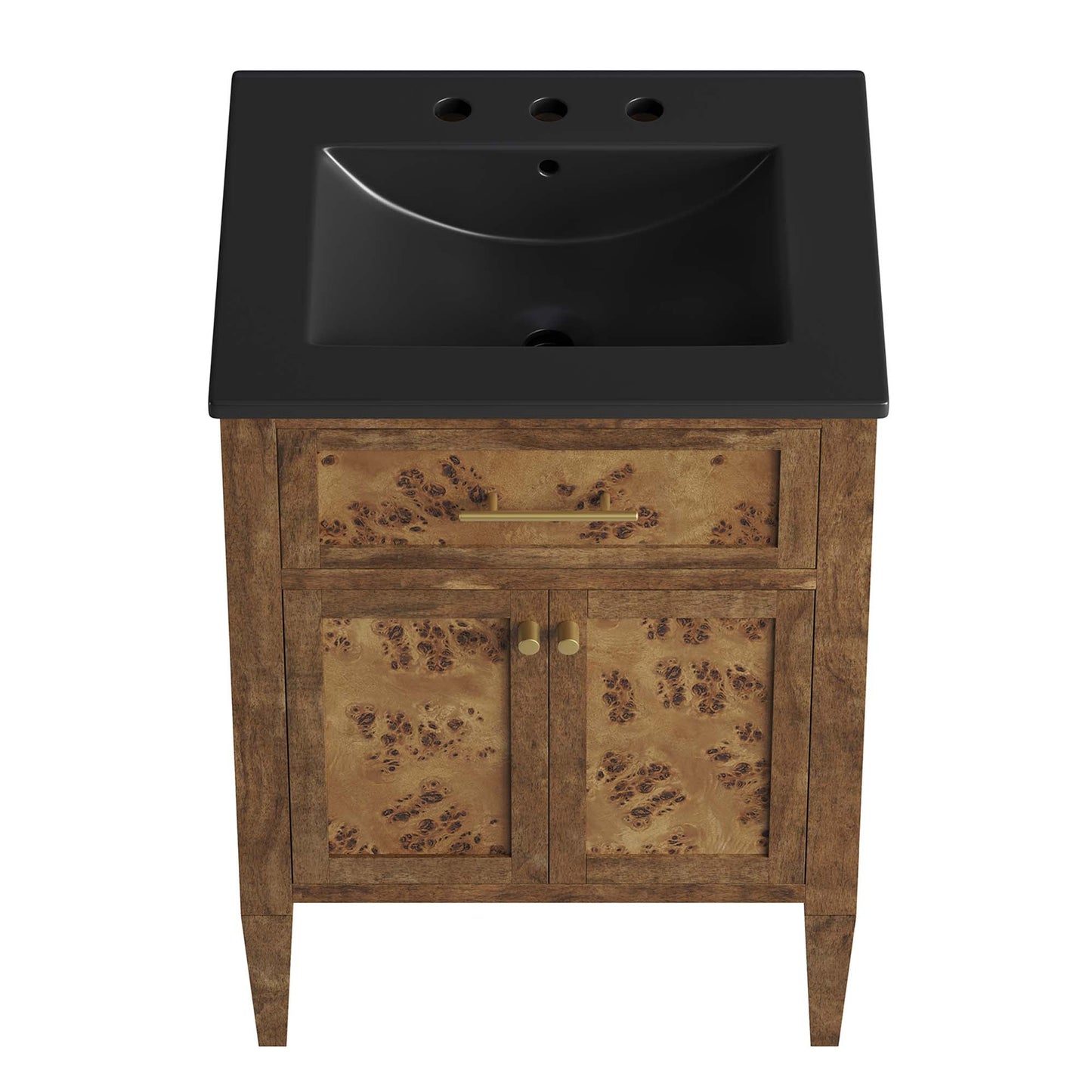Elysian 24" Wood Bathroom Vanity by Modway EEI-6442-BLK-BRN