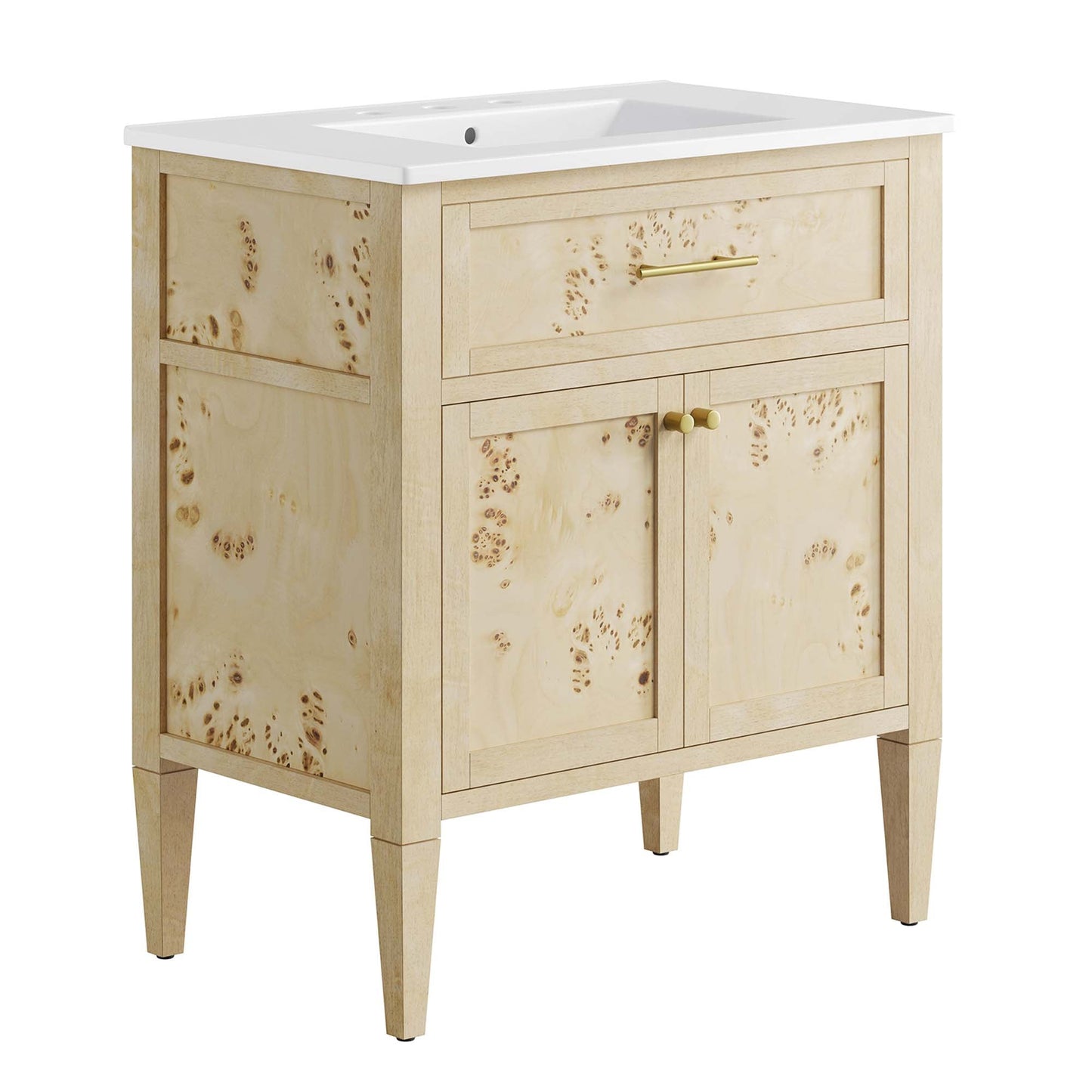 Elysian 30" Wood Bathroom Vanity by Modway EEI-6443-WHI-BUR