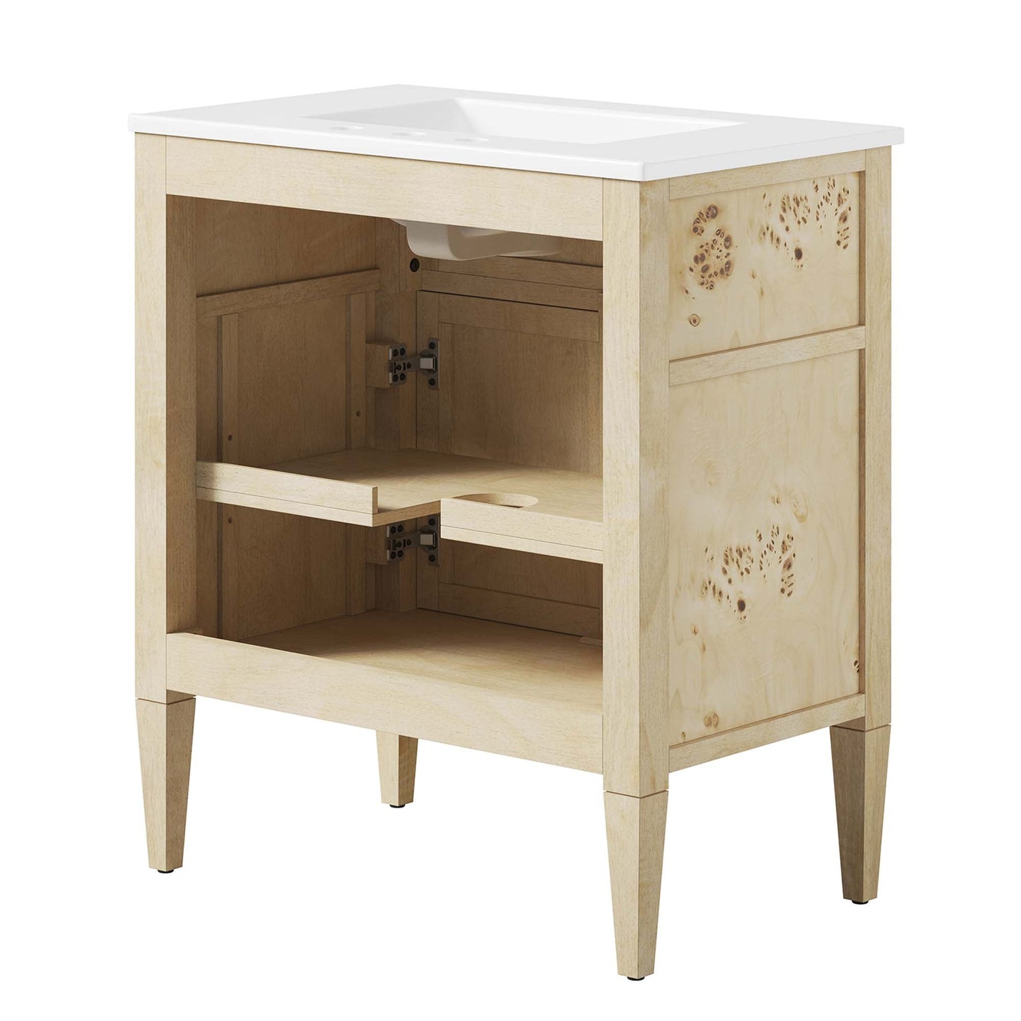 Elysian 30" Wood Bathroom Vanity by Modway EEI-6443-WHI-BUR
