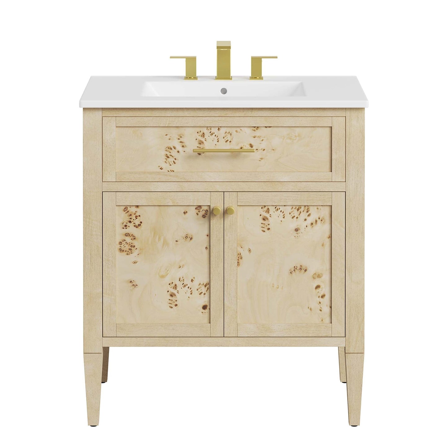 Elysian 30" Wood Bathroom Vanity by Modway EEI-6443-WHI-BUR