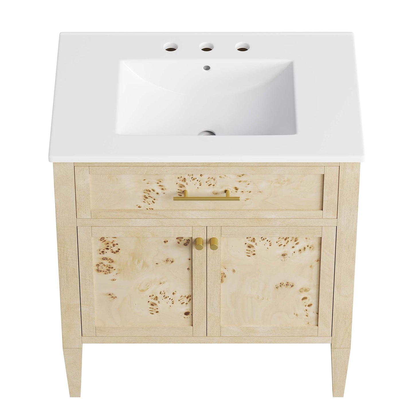 Elysian 30" Wood Bathroom Vanity by Modway EEI-6443-WHI-BUR