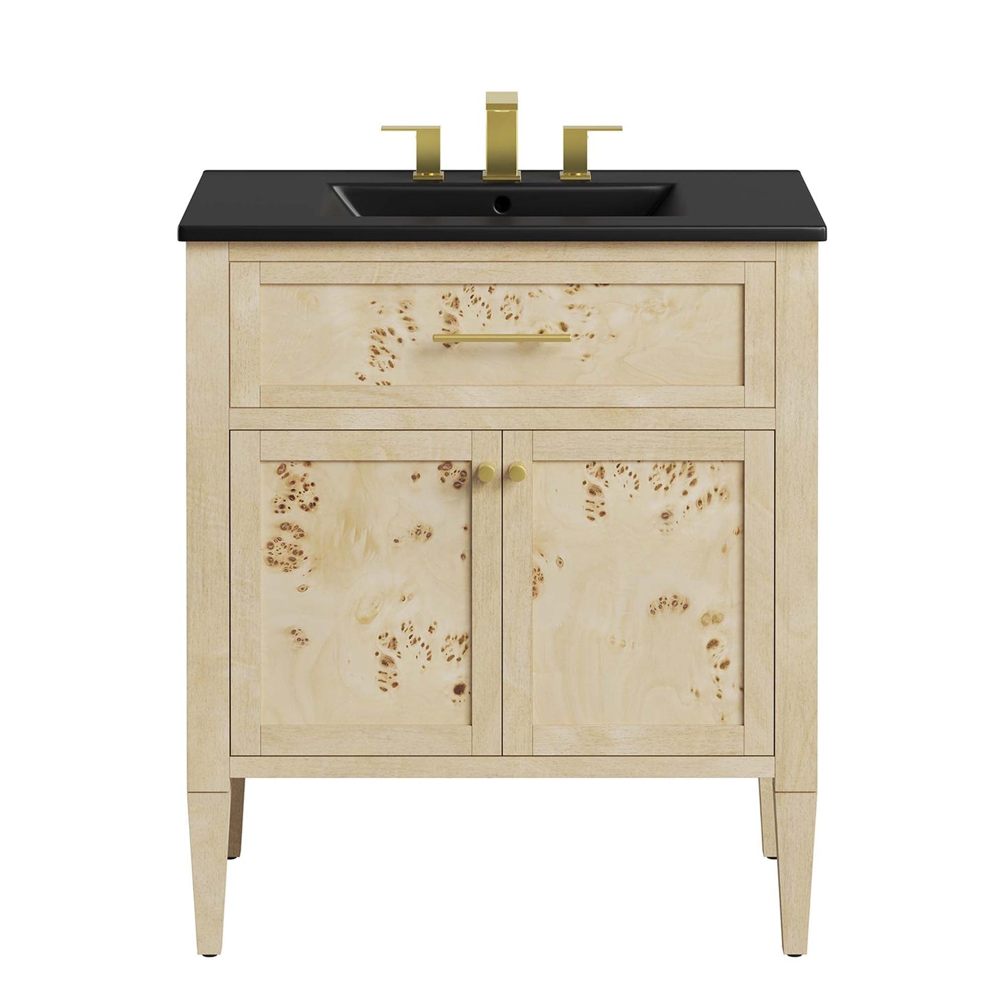 Elysian 30" Wood Bathroom Vanity by Modway EEI-6445-BLK-BUR