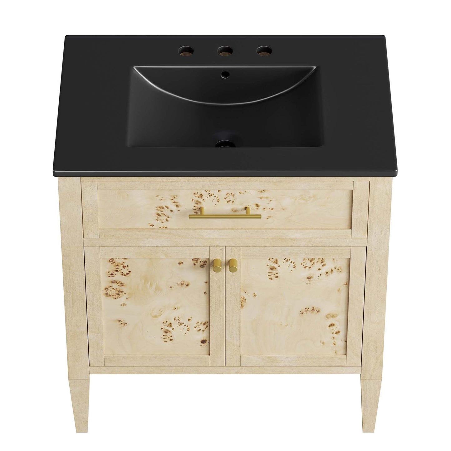 Elysian 30" Wood Bathroom Vanity by Modway EEI-6445-BLK-BUR