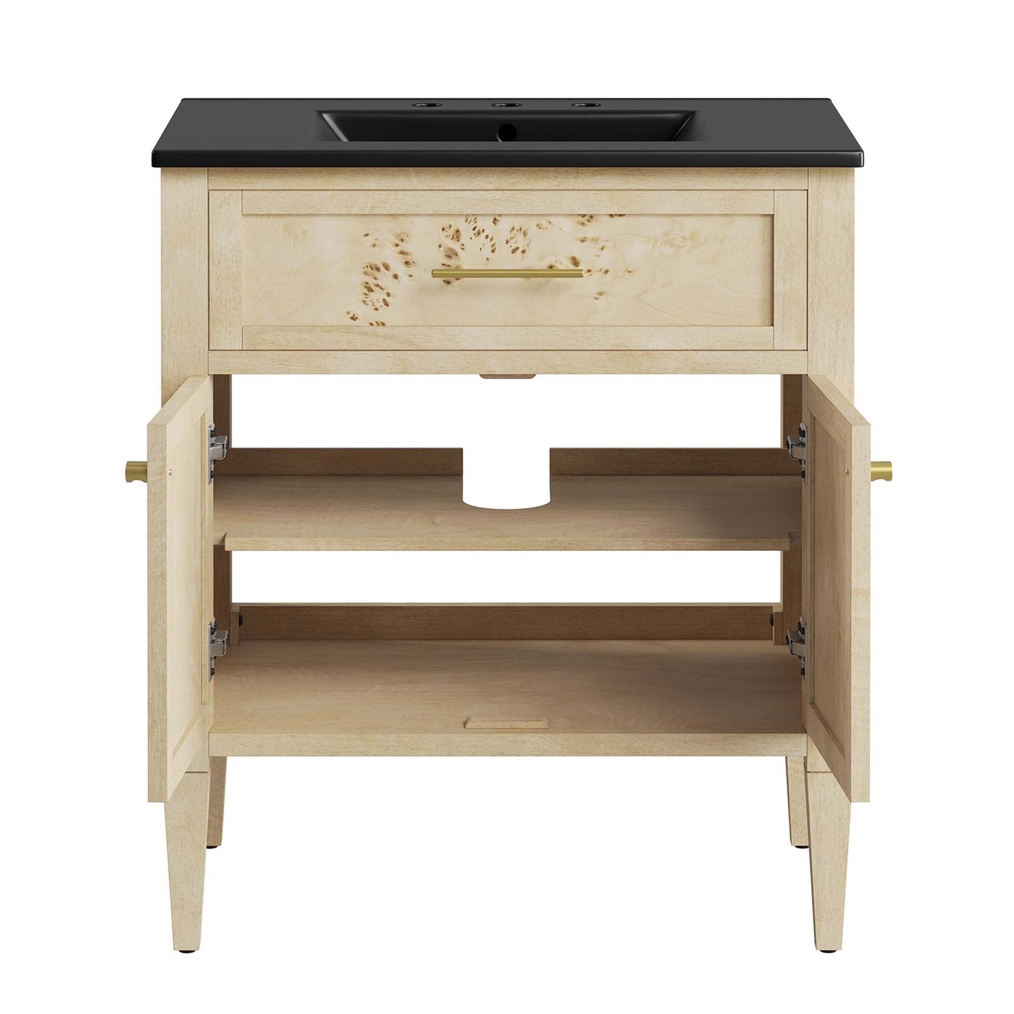 Elysian 30" Wood Bathroom Vanity by Modway EEI-6445-BLK-BUR