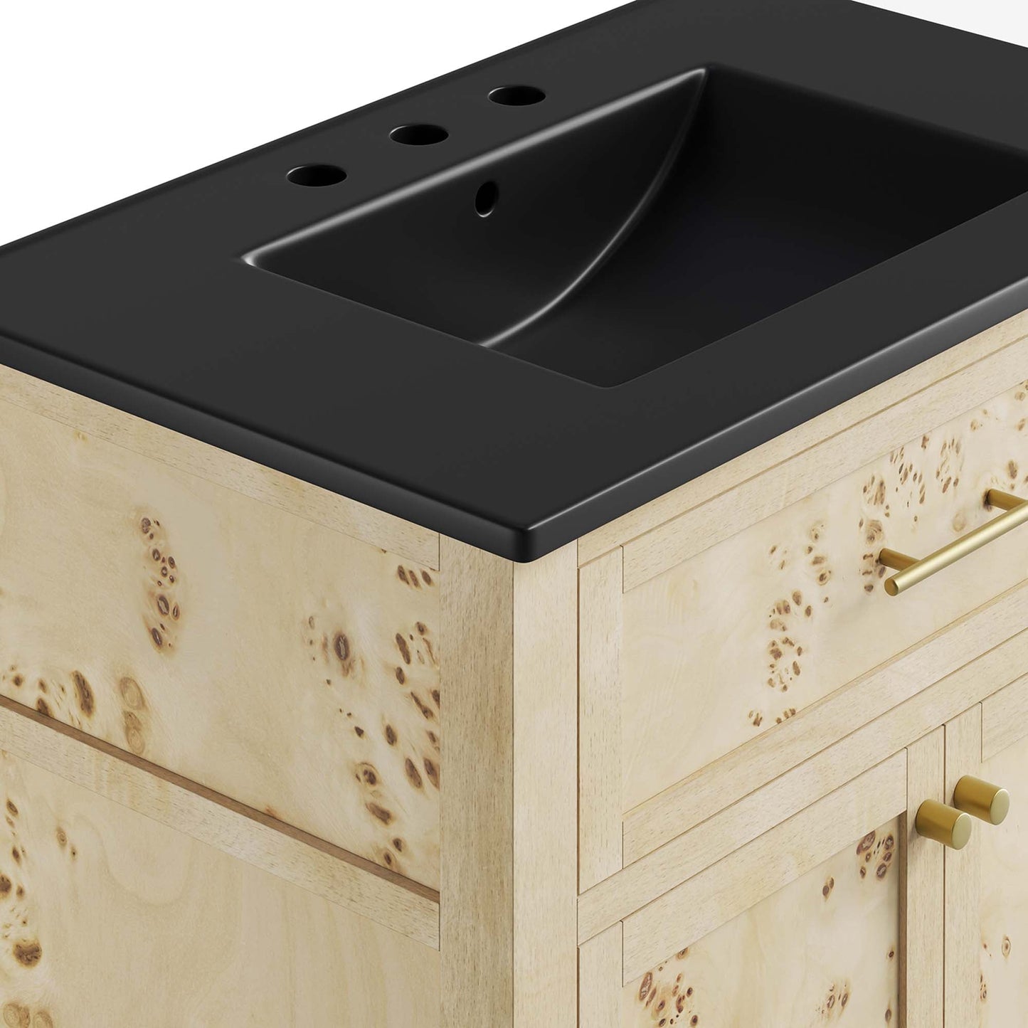 Elysian 30" Wood Bathroom Vanity by Modway EEI-6445-BLK-BUR