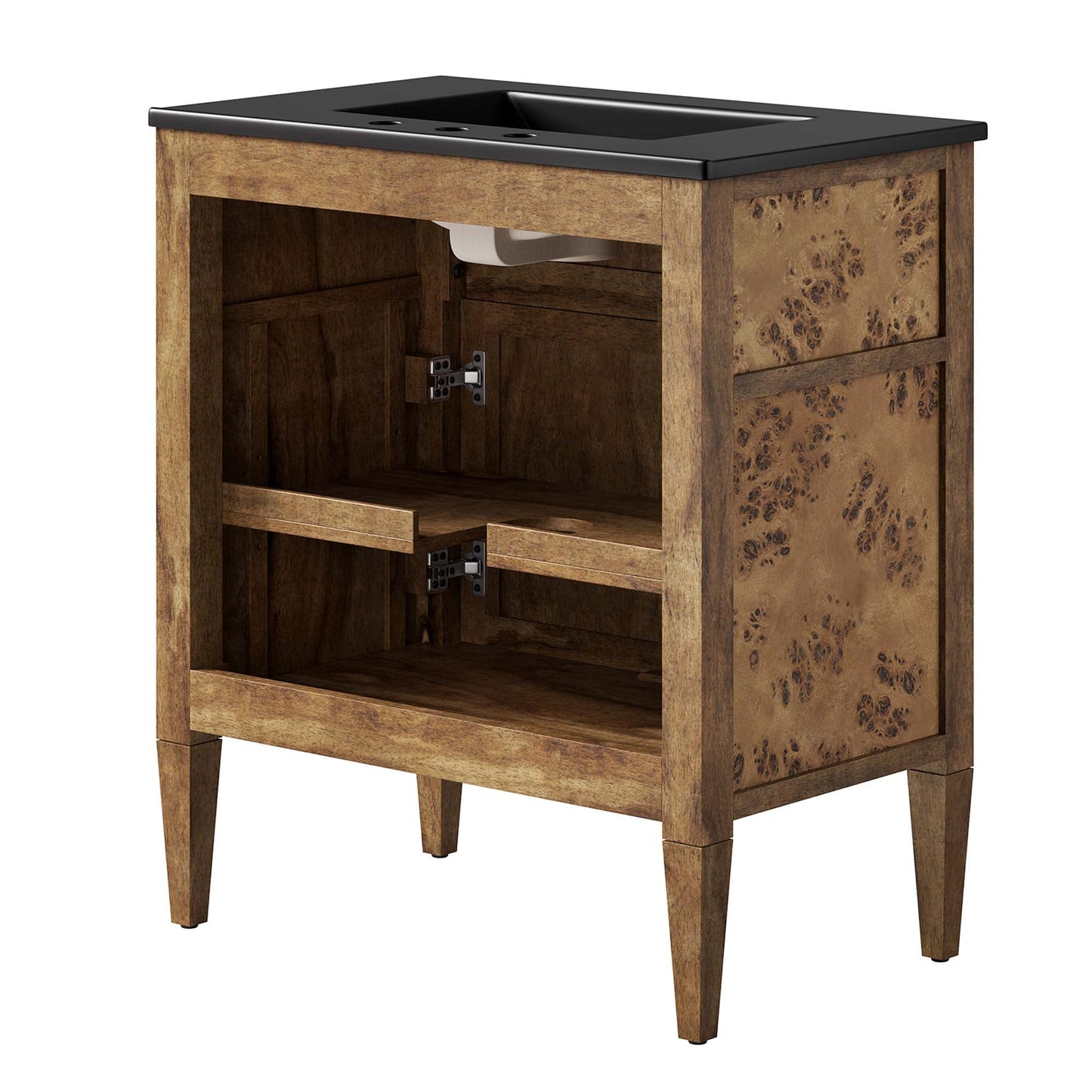 Elysian 30" Wood Bathroom Vanity by Modway EEI-6446-BLK-BRN