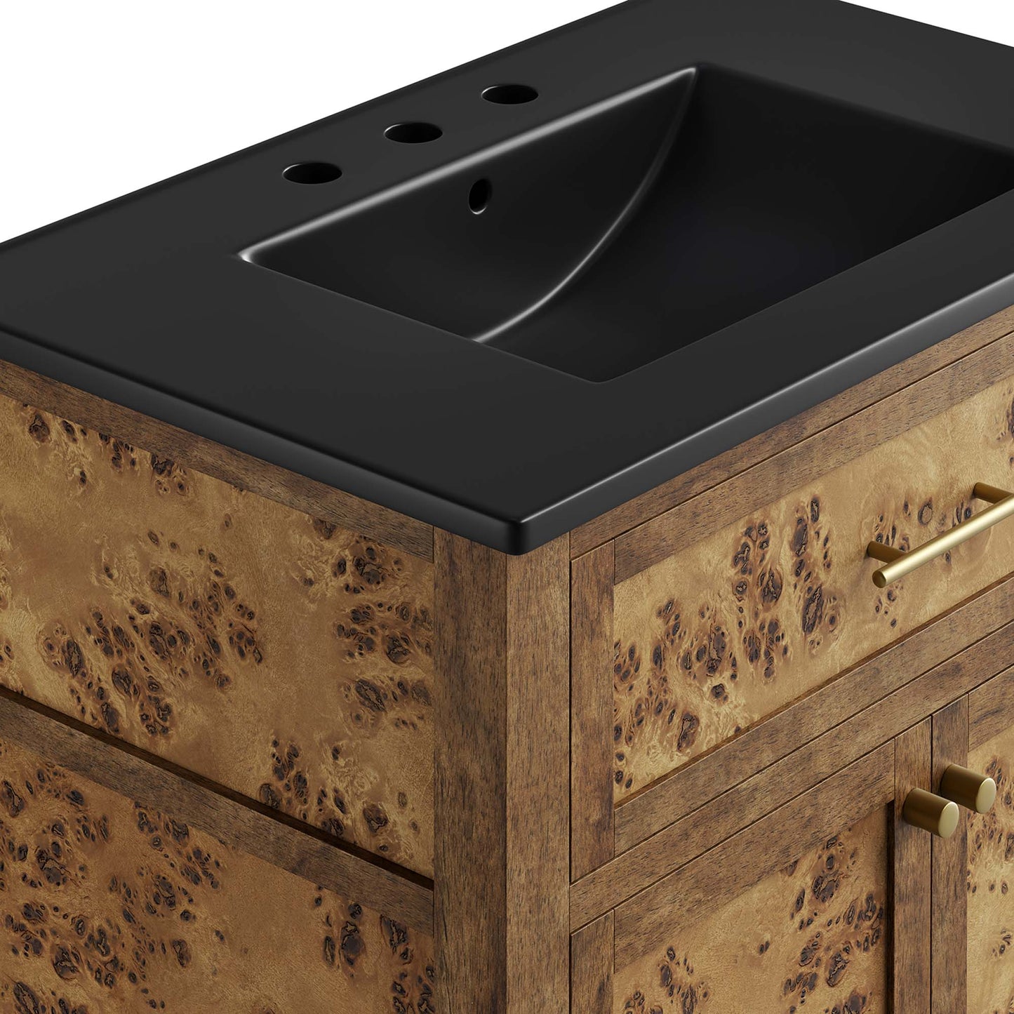 Elysian 30" Wood Bathroom Vanity by Modway EEI-6446-BLK-BRN