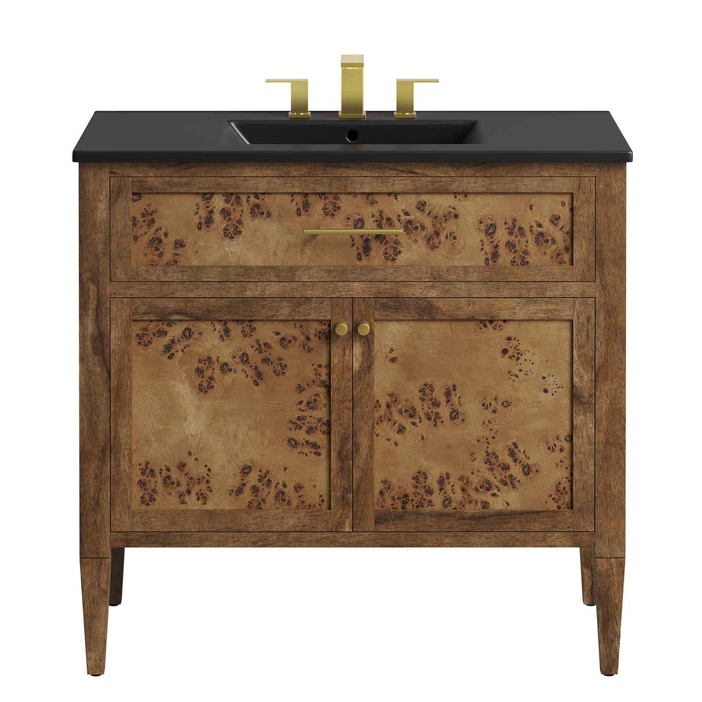 Elysian 36" Wood Bathroom Vanity by Modway EEI-6450-BLK-BRN
