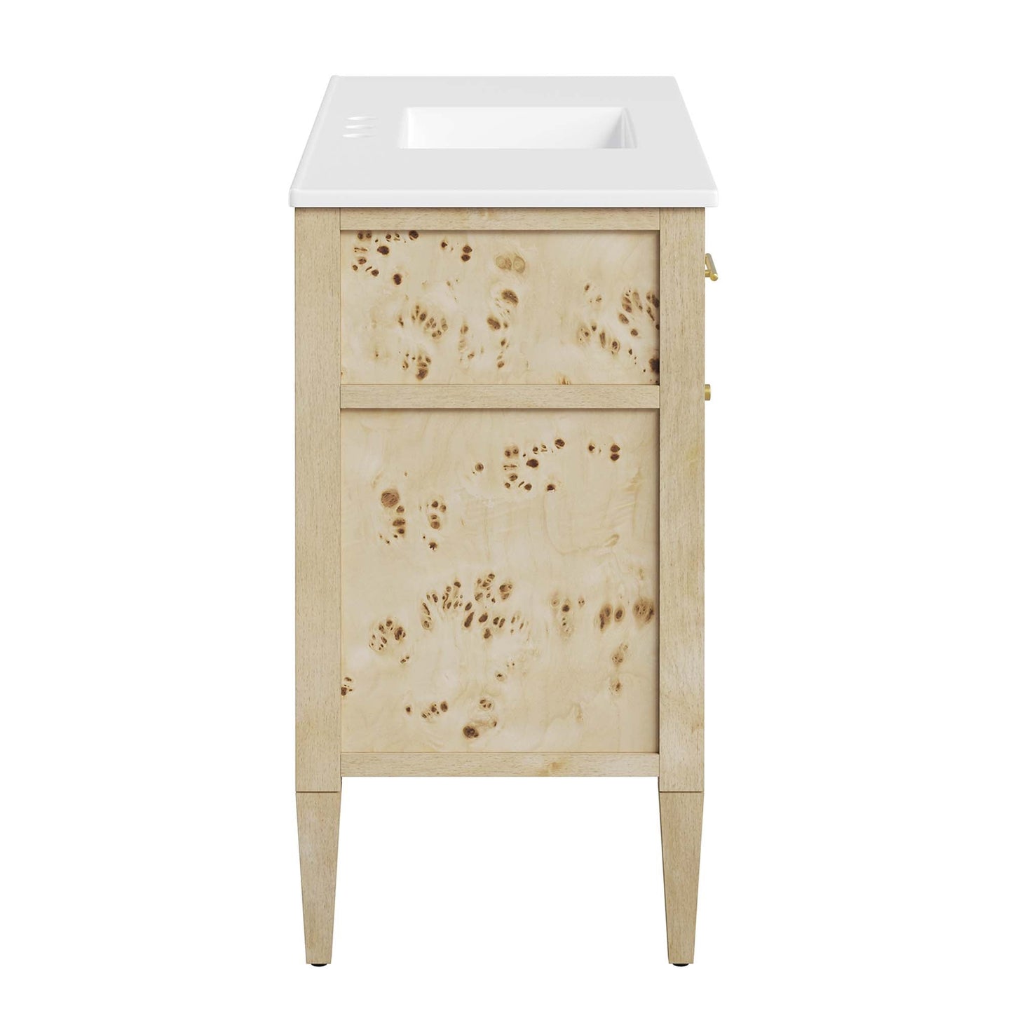 Elysian 48" Wood Single Sink Bathroom Vanity by Modway EEI-6451-WHI-BUR