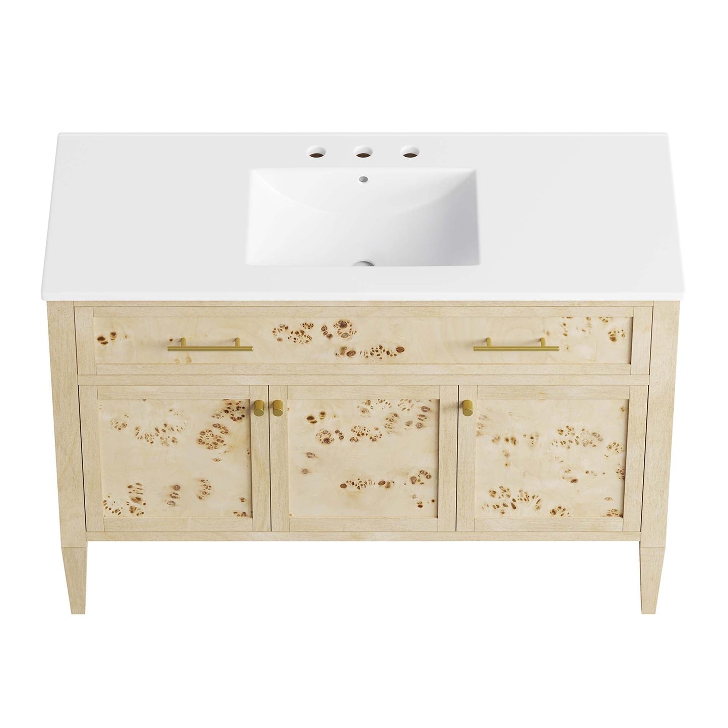 Elysian 48" Wood Single Sink Bathroom Vanity by Modway EEI-6451-WHI-BUR