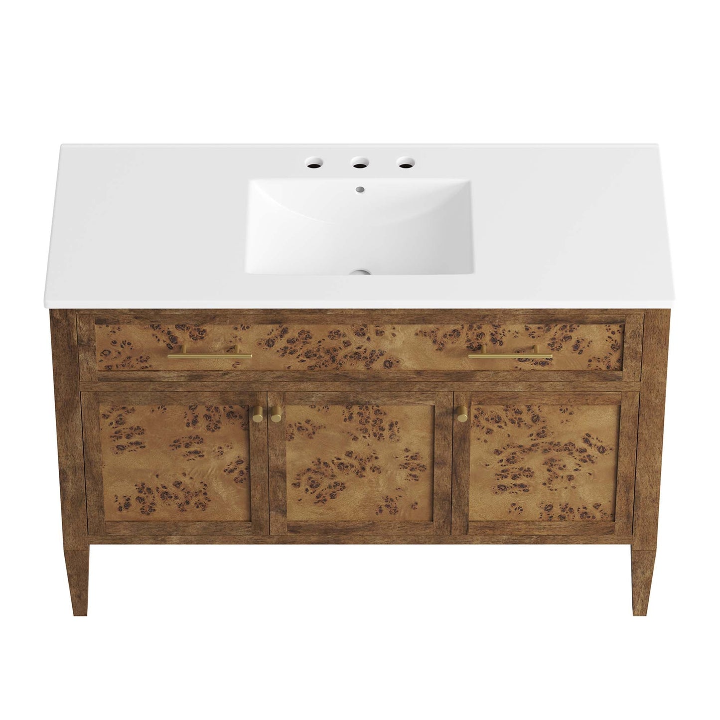 Elysian 48" Wood Single Sink Bathroom Vanity by Modway EEI-6452-WHI-BRN