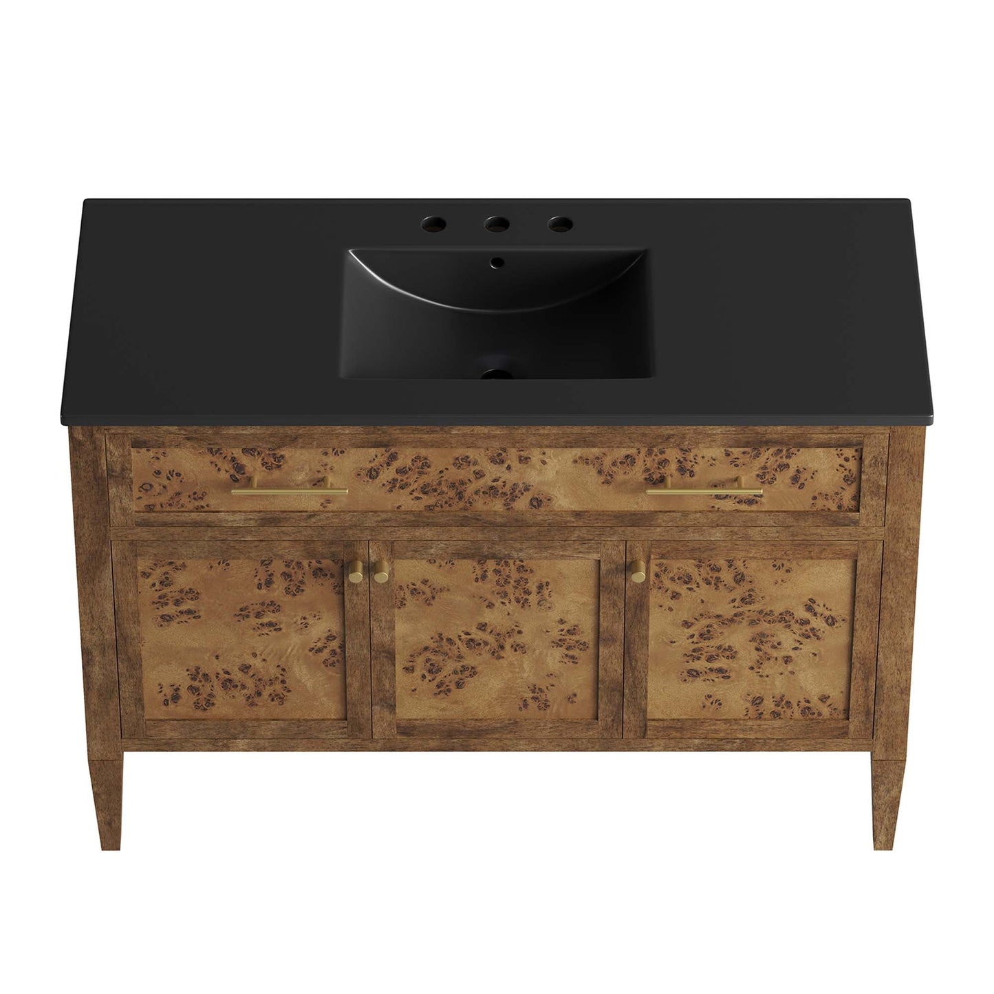 Elysian 48" Wood Single Sink Bathroom Vanity by Modway EEI-6453-BLK-BRN