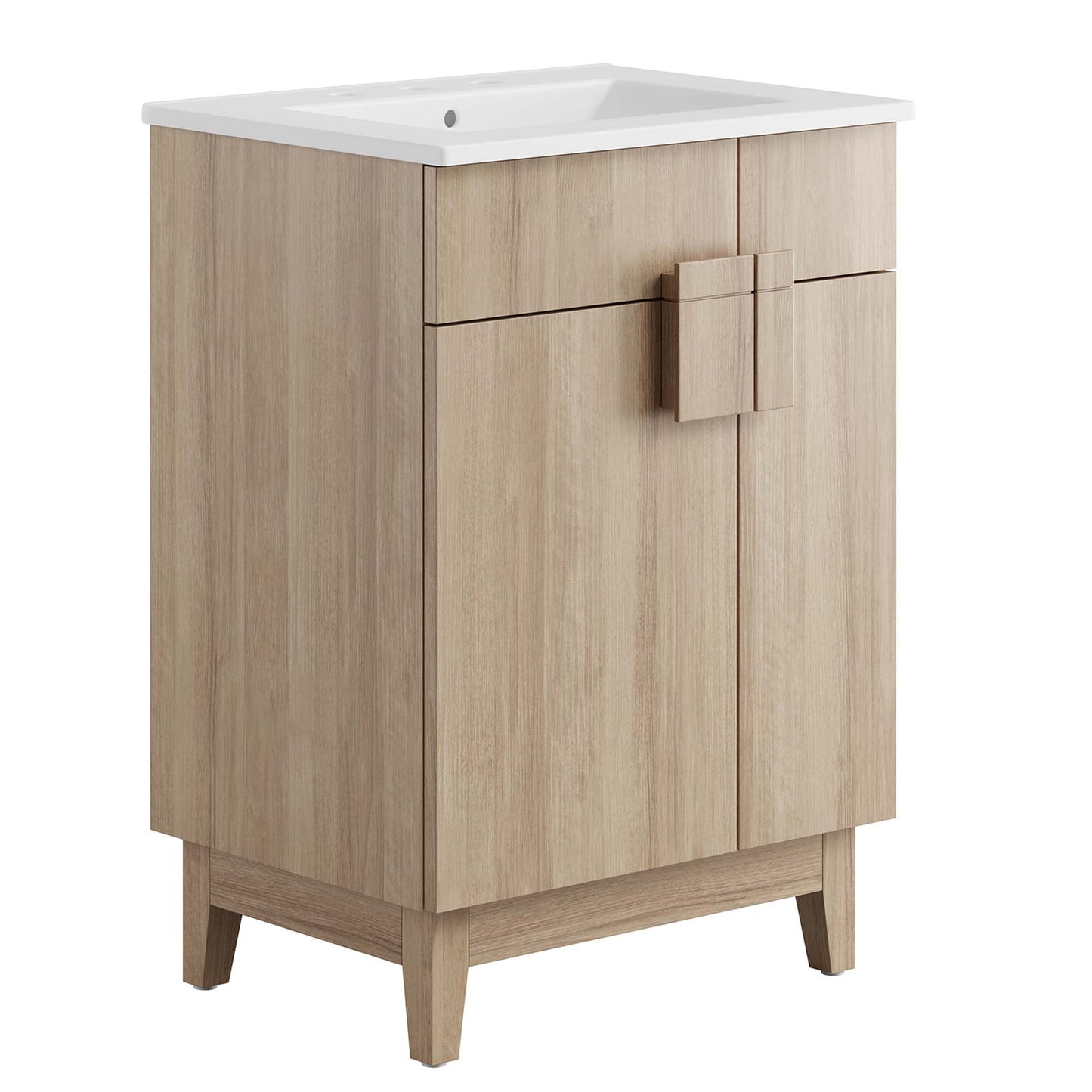 Miles 24” Bathroom Vanity by Modway EEI-6482-WHI-OAK