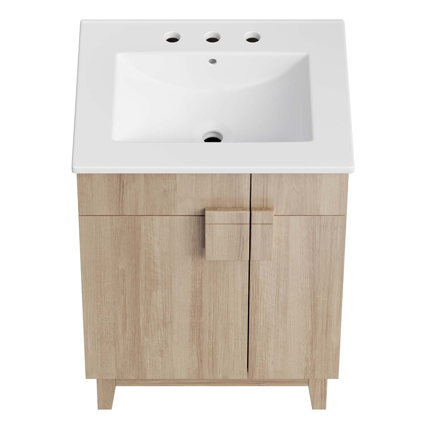 Miles 24” Bathroom Vanity by Modway EEI-6482-WHI-OAK