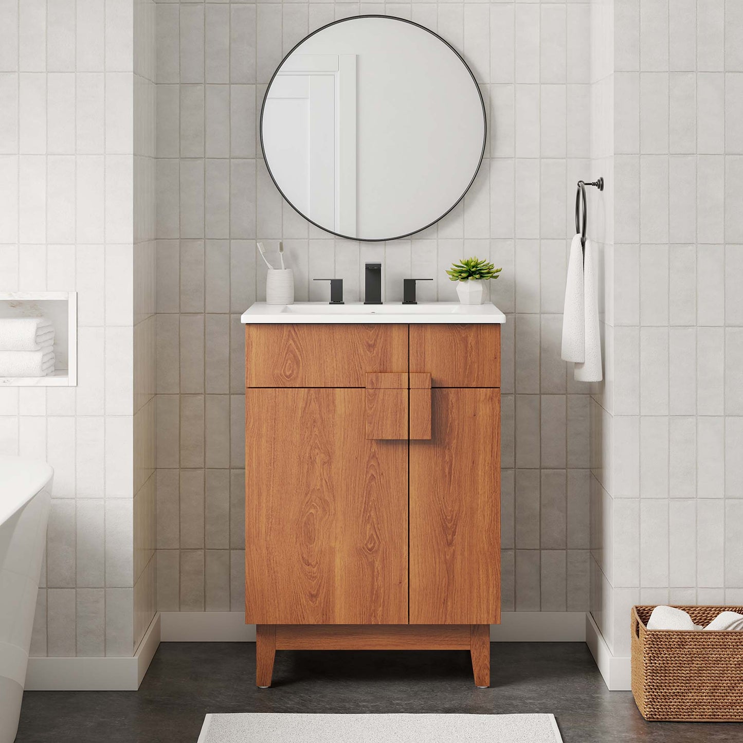 Miles 24” Bathroom Vanity by Modway EEI-6482-WHI-WAL