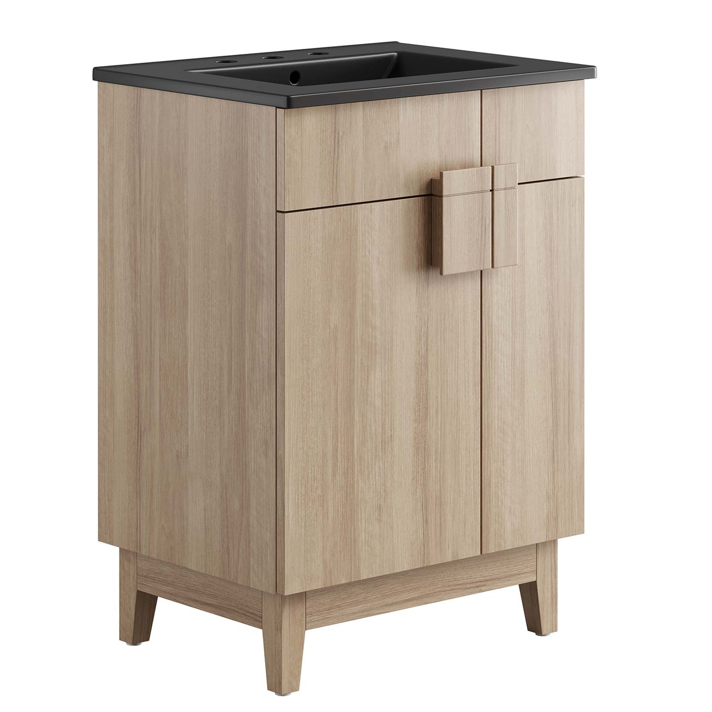Miles 24” Bathroom Vanity by Modway EEI-6483-BLK-OAK