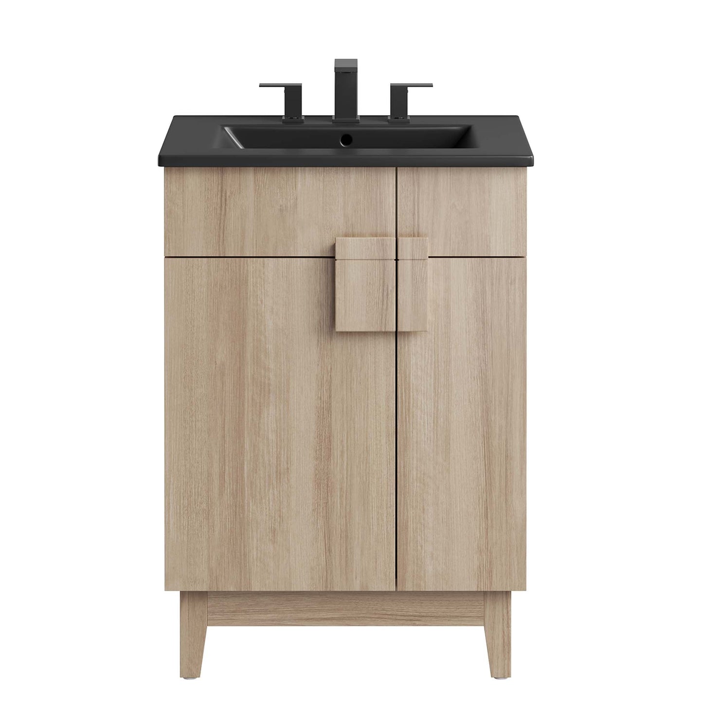 Miles 24” Bathroom Vanity by Modway EEI-6483-BLK-OAK