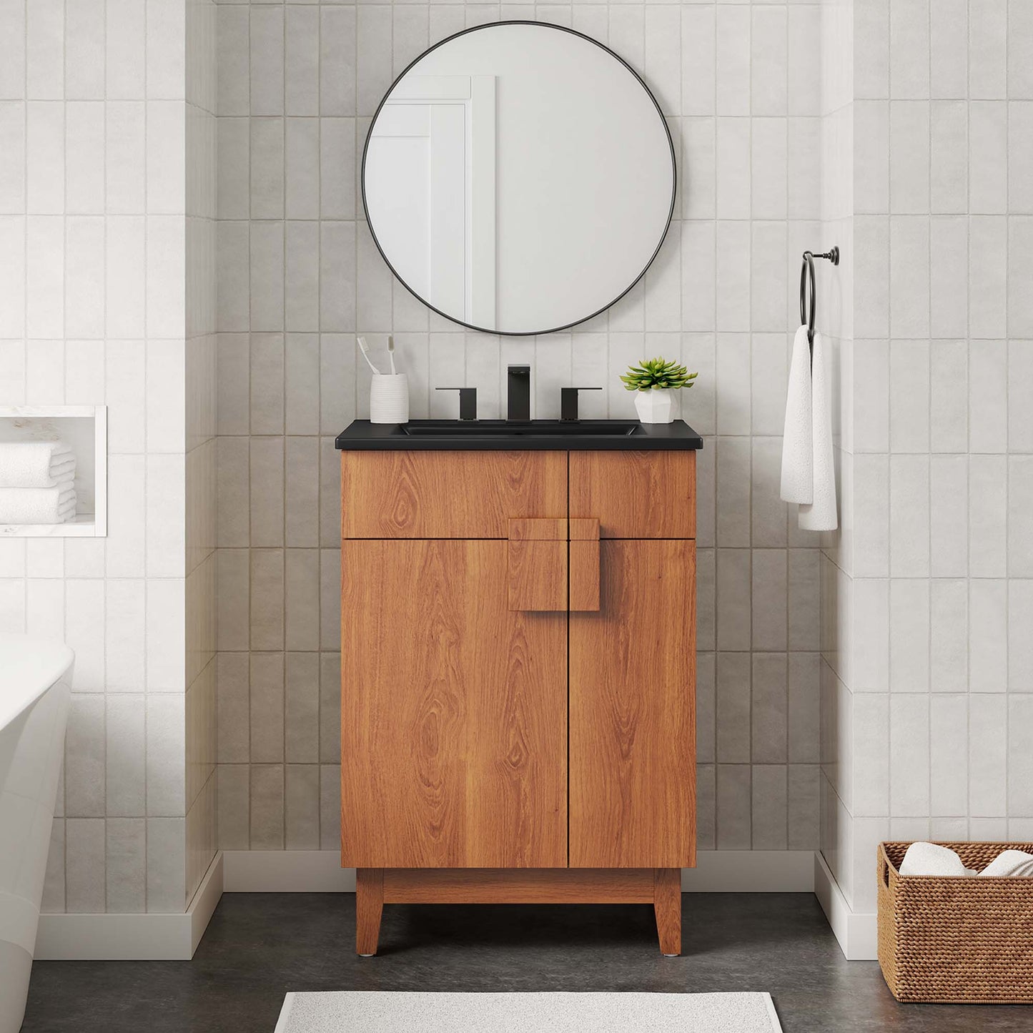 Miles 24” Bathroom Vanity by Modway EEI-6483-BLK-WAL