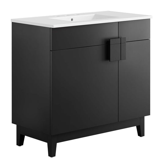Miles 36” Bathroom Vanity by Modway EEI-6484-WHI-BLK