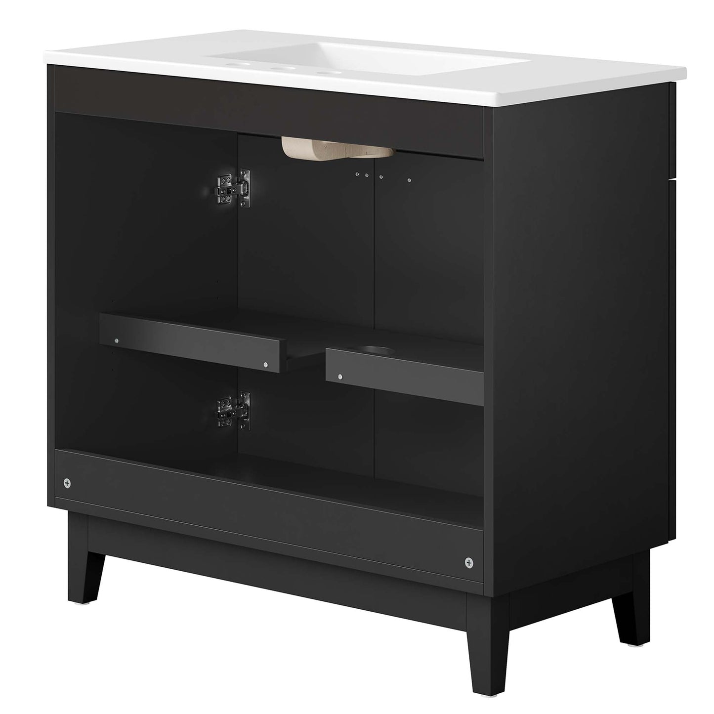 Miles 36” Bathroom Vanity by Modway EEI-6484-WHI-BLK