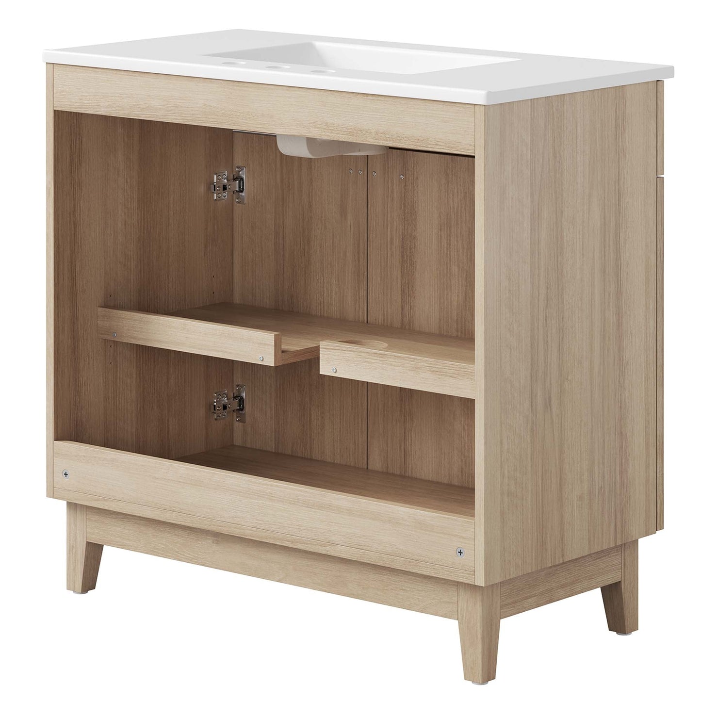Miles 36” Bathroom Vanity by Modway EEI-6484-WHI-OAK