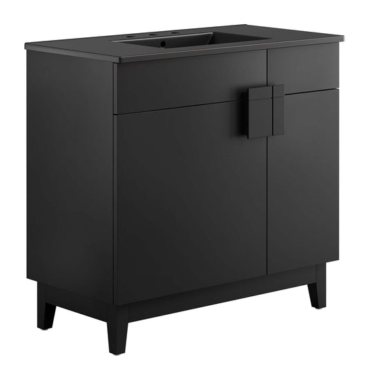 Miles 36” Bathroom Vanity by Modway EEI-6485-BLK-BLK