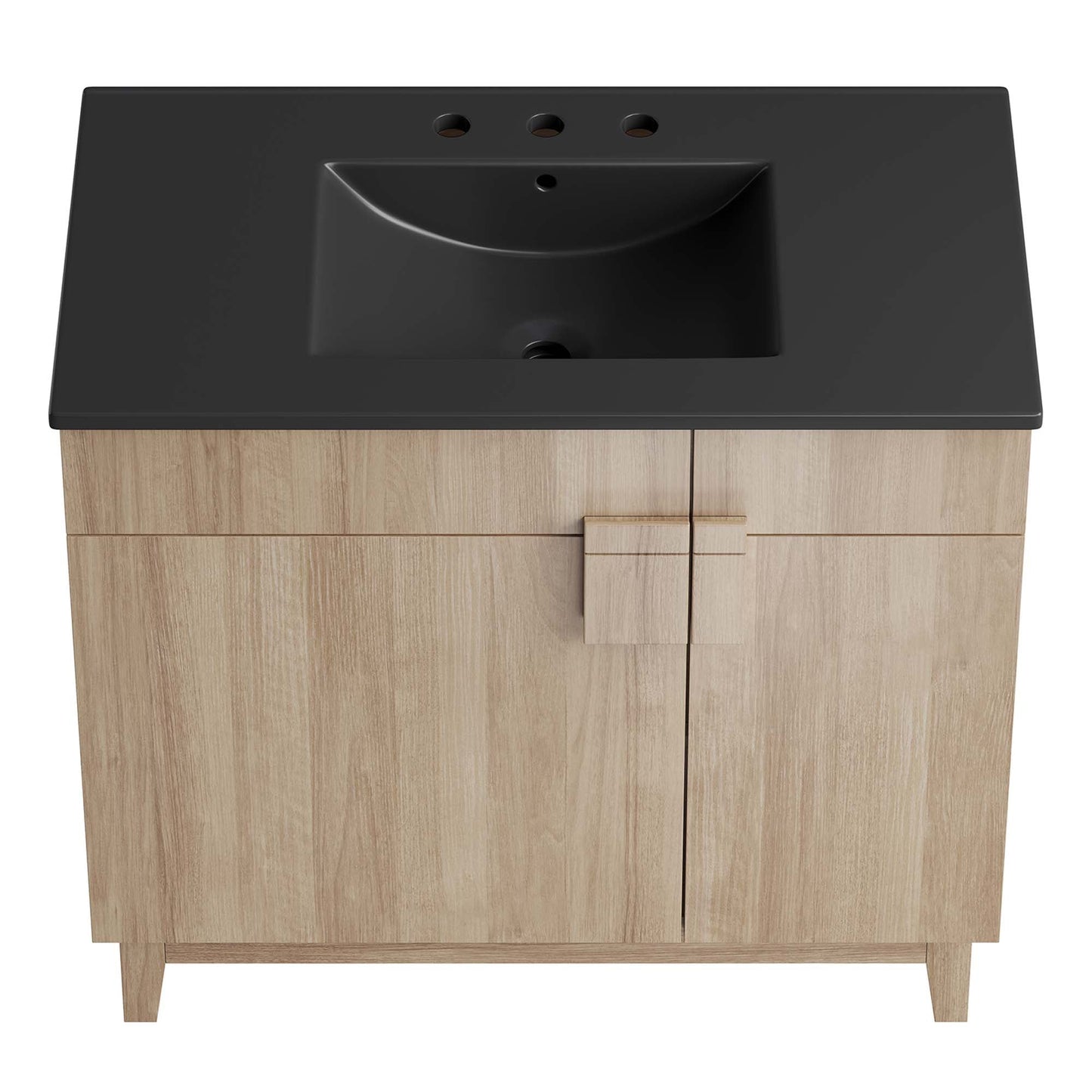 Miles 36” Bathroom Vanity by Modway EEI-6485-BLK-OAK