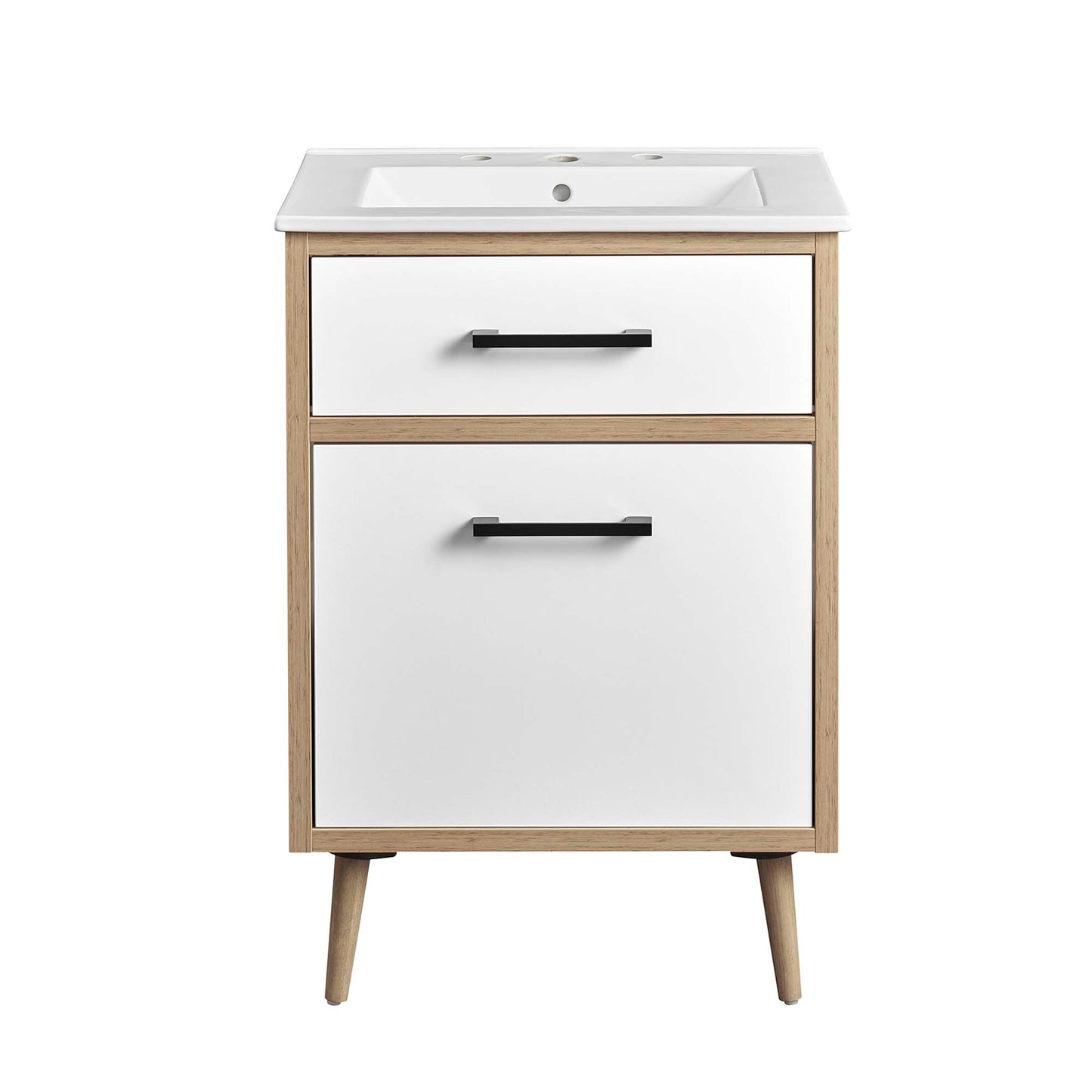 Maverick 24" Bathroom Vanity by Modway EEI-6498-WHI-OAK
