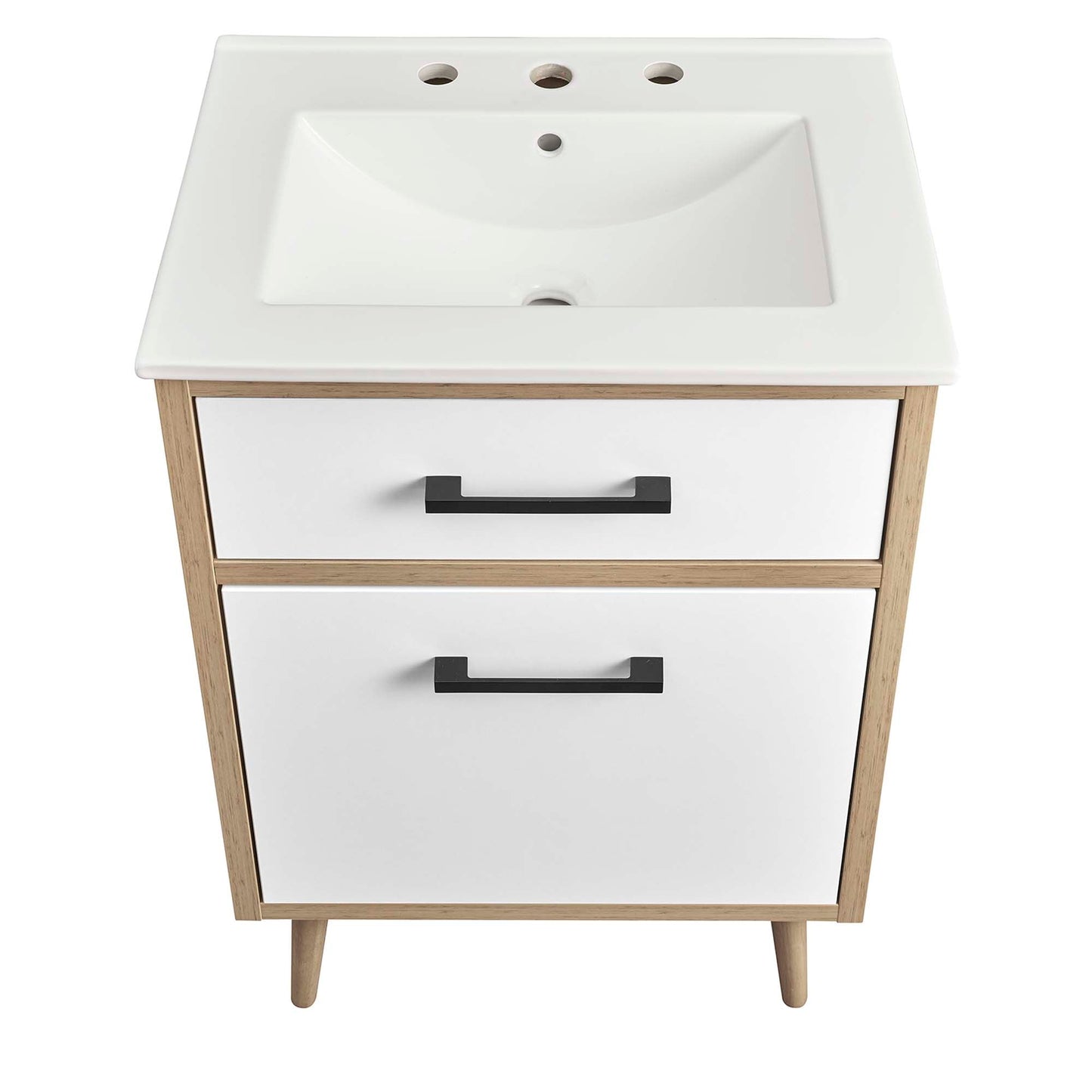 Maverick 24" Bathroom Vanity by Modway EEI-6498-WHI-OAK