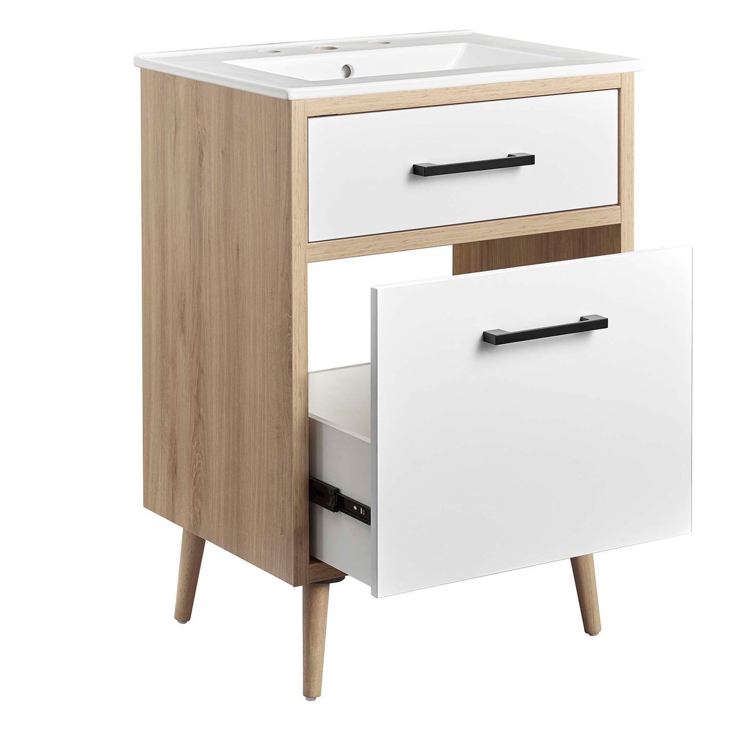 Maverick 24" Bathroom Vanity by Modway EEI-6498-WHI-OAK