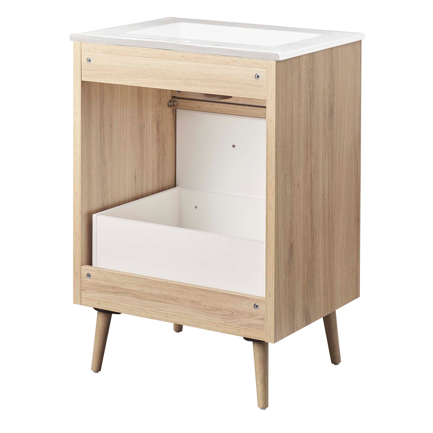 Maverick 24" Bathroom Vanity by Modway EEI-6498-WHI-OAK