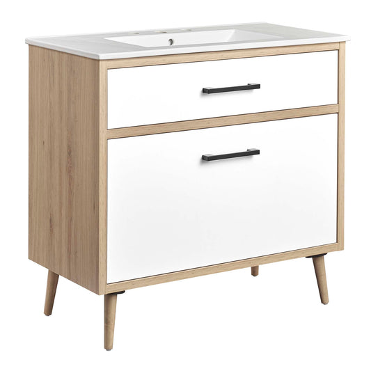 Maverick 36" Bathroom Vanity by Modway EEI-6500-WHI-OAK