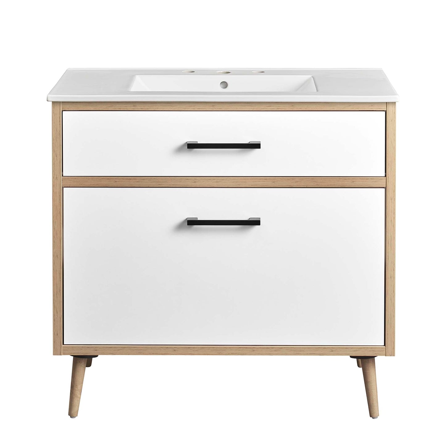 Maverick 36" Bathroom Vanity by Modway EEI-6500-WHI-OAK