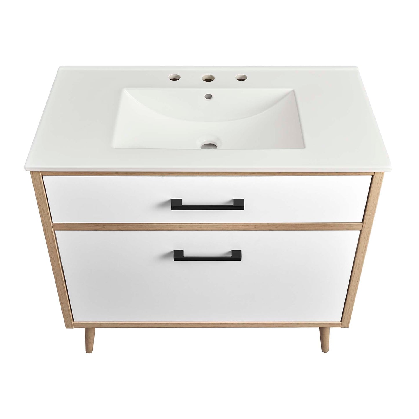 Maverick 36" Bathroom Vanity by Modway EEI-6500-WHI-OAK
