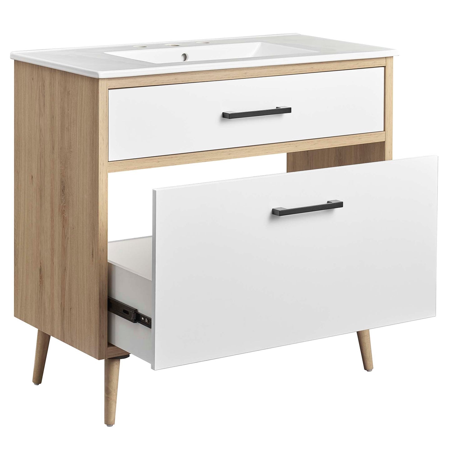 Maverick 36" Bathroom Vanity by Modway EEI-6500-WHI-OAK
