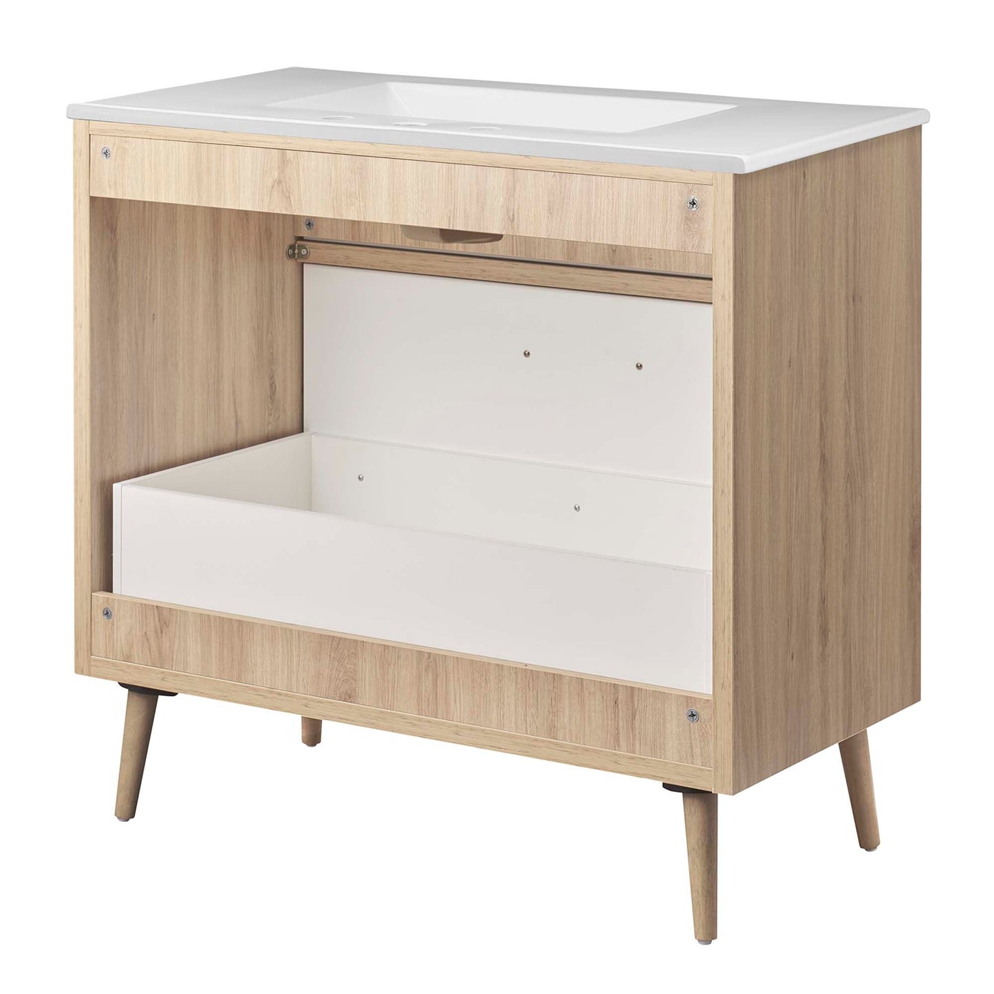 Maverick 36" Bathroom Vanity by Modway EEI-6500-WHI-OAK