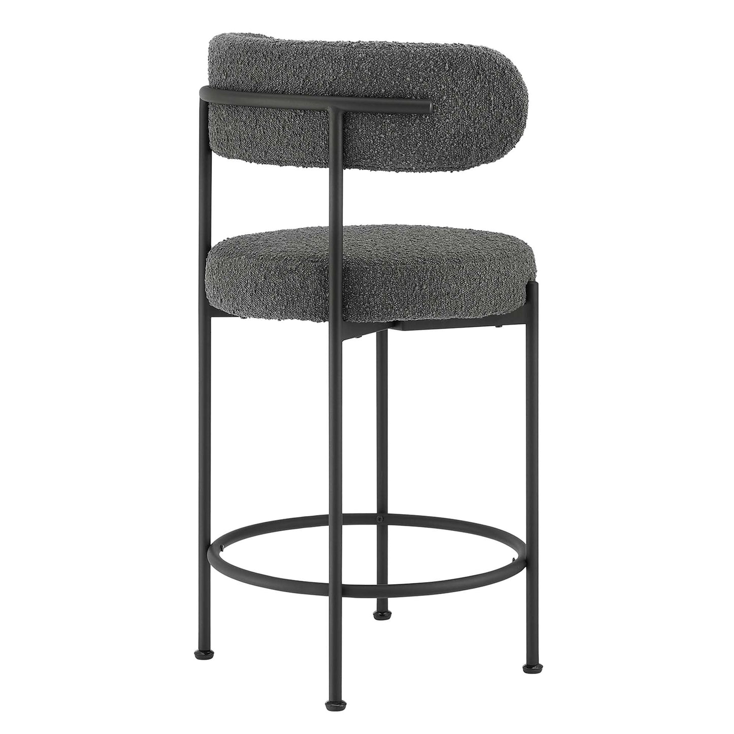 Albie Boucle Fabric Counter Stools Set of 2 by Modway EEI-6518-CHA-BLK