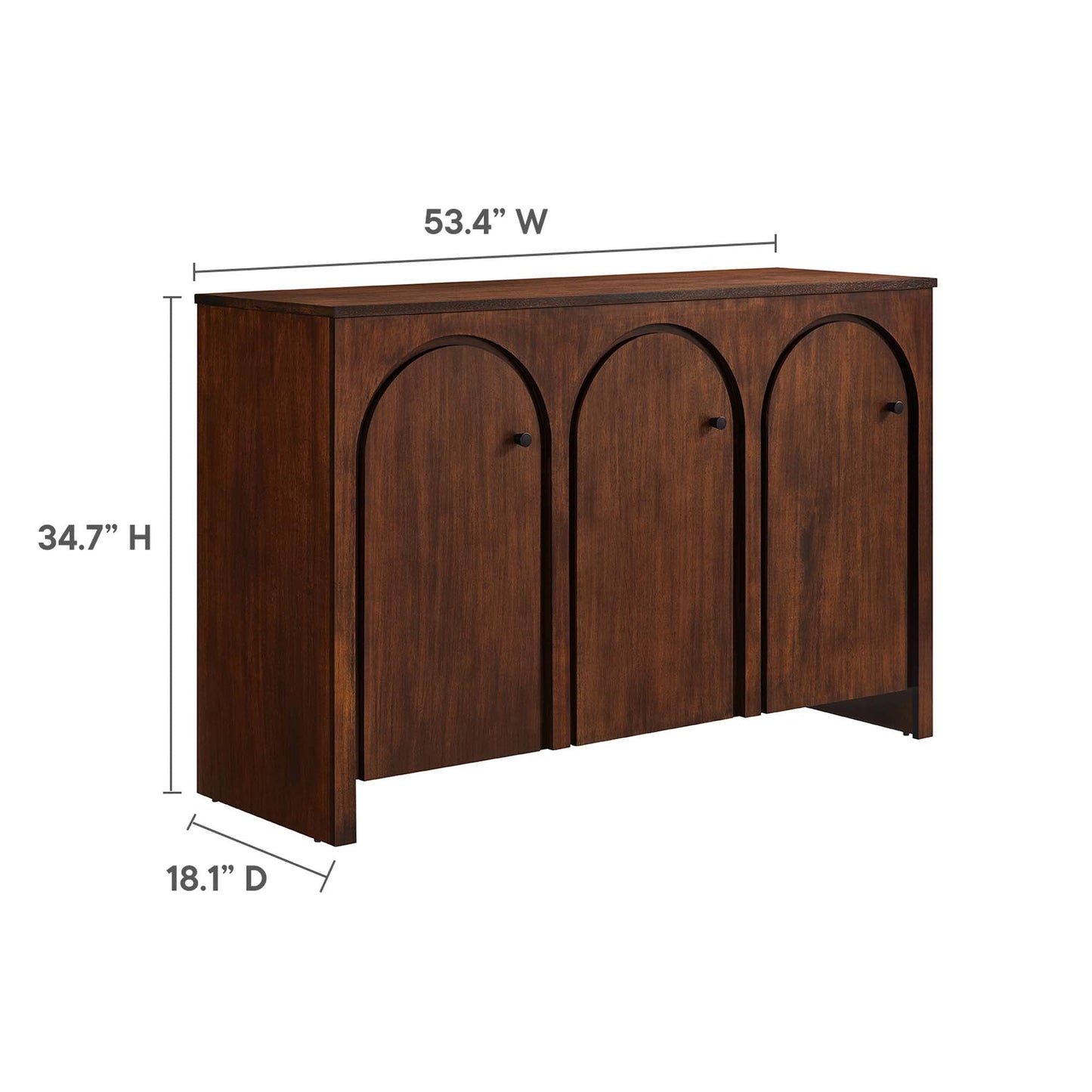 Appia 3-Door Arched Door Sideboard Storage Cabinet by Modway EEI-6536-WAL