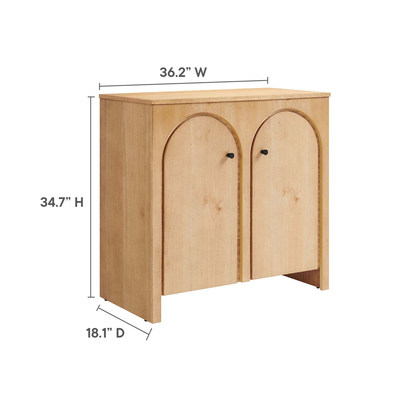 Appia 2-Door Arched Door Storage Cabinet by Modway EEI-6537-OAK